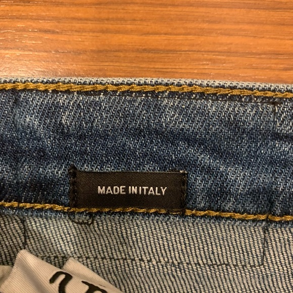 R13 Distressed Hem High Waist Crop Denim Jeans - Picture 14 of 15